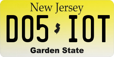 NJ license plate D05IOT