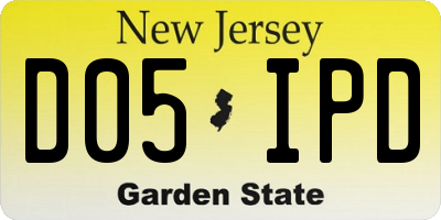 NJ license plate D05IPD