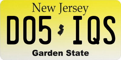NJ license plate D05IQS