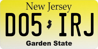NJ license plate D05IRJ