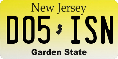 NJ license plate D05ISN