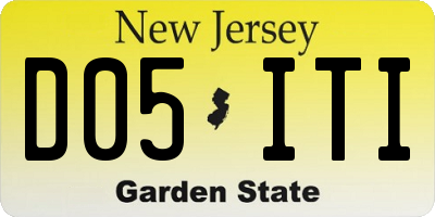 NJ license plate D05ITI