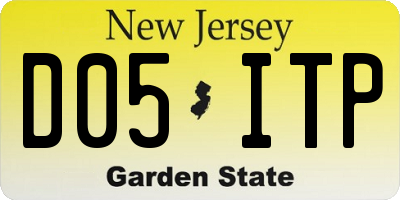 NJ license plate D05ITP