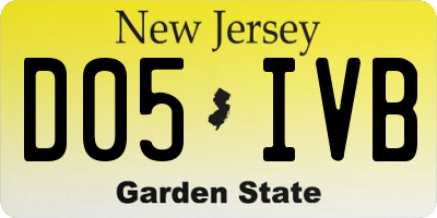 NJ license plate D05IVB