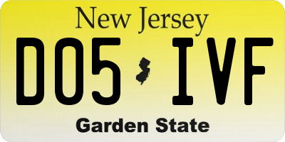 NJ license plate D05IVF