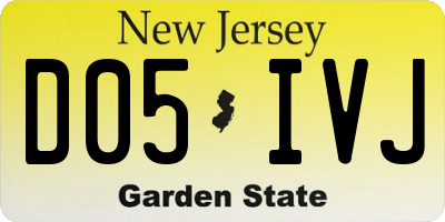 NJ license plate D05IVJ