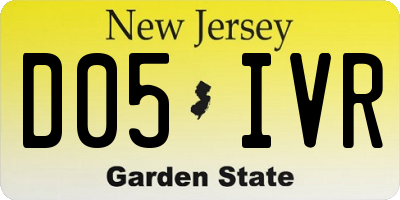 NJ license plate D05IVR