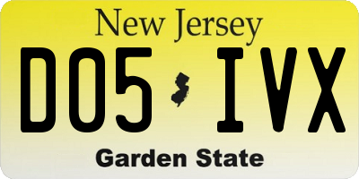 NJ license plate D05IVX