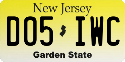 NJ license plate D05IWC