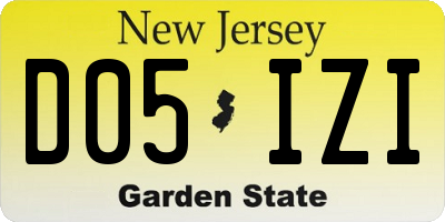 NJ license plate D05IZI
