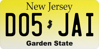 NJ license plate D05JAI