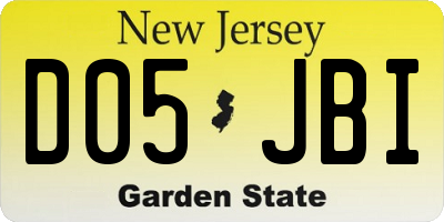 NJ license plate D05JBI