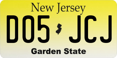 NJ license plate D05JCJ