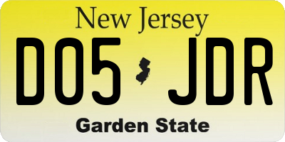 NJ license plate D05JDR