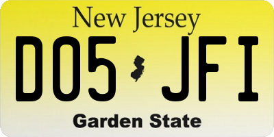 NJ license plate D05JFI