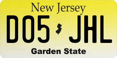 NJ license plate D05JHL