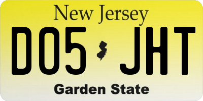 NJ license plate D05JHT