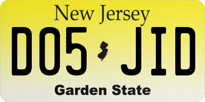 NJ license plate D05JID