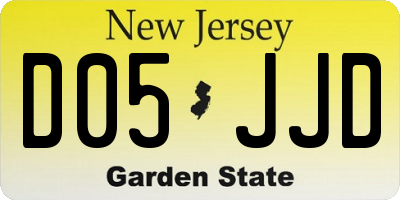 NJ license plate D05JJD