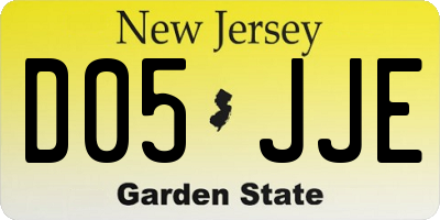 NJ license plate D05JJE