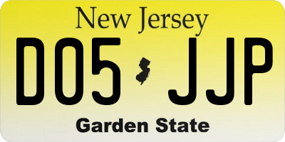 NJ license plate D05JJP