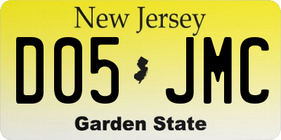 NJ license plate D05JMC