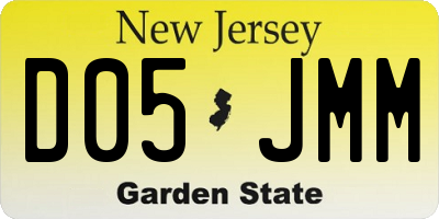 NJ license plate D05JMM