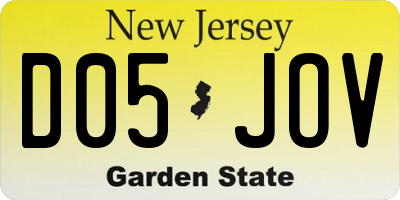 NJ license plate D05JOV