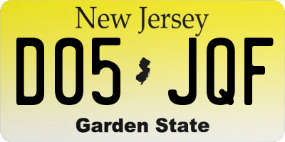 NJ license plate D05JQF