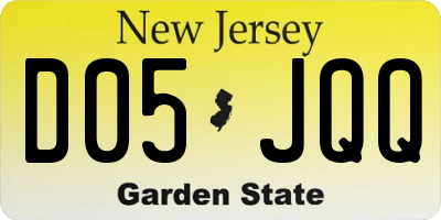 NJ license plate D05JQQ