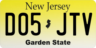 NJ license plate D05JTV