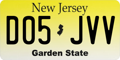NJ license plate D05JVV