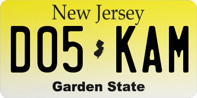 NJ license plate D05KAM