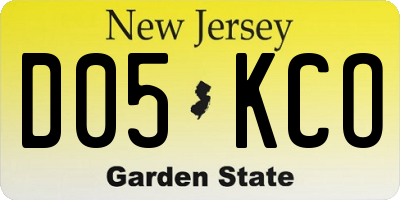 NJ license plate D05KCO