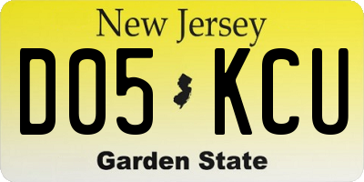 NJ license plate D05KCU