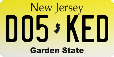 NJ license plate D05KED