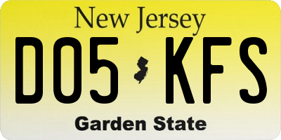 NJ license plate D05KFS