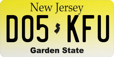 NJ license plate D05KFU