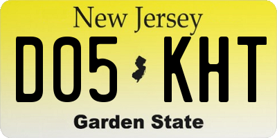 NJ license plate D05KHT