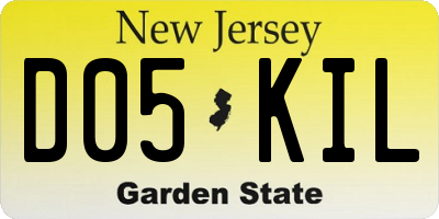 NJ license plate D05KIL