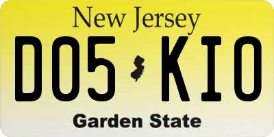 NJ license plate D05KIO