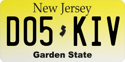 NJ license plate D05KIV