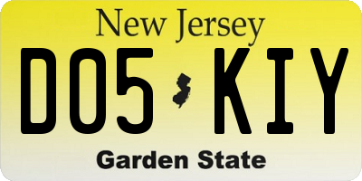 NJ license plate D05KIY