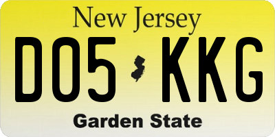 NJ license plate D05KKG