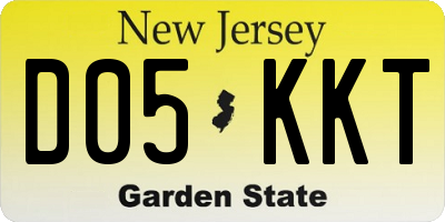 NJ license plate D05KKT