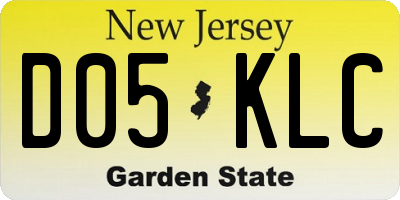 NJ license plate D05KLC