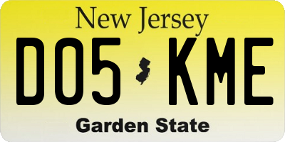 NJ license plate D05KME