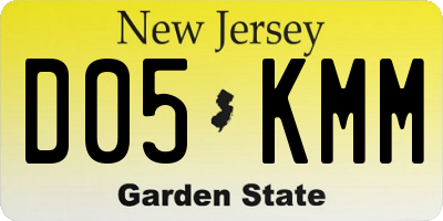 NJ license plate D05KMM