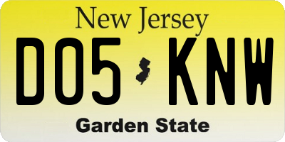 NJ license plate D05KNW