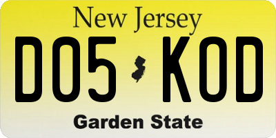 NJ license plate D05KOD